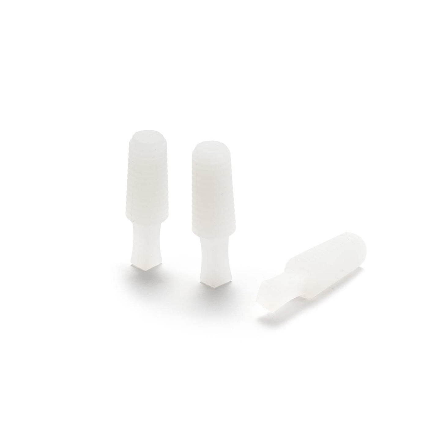 Ribbed flangeless silicone plugs for masking threads and holes without covering surfaces